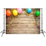 2,1 m x 1,5 m Holzbrett Ballon Kinder Geburtstagsfeier Cartoon Fotografie Hintergrund