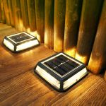 Wasserdicht 12 LED Solar Rasenlampe Garten Yard Zaun Weg Street Nachtlicht (warmes weißes Licht) – Bild 7