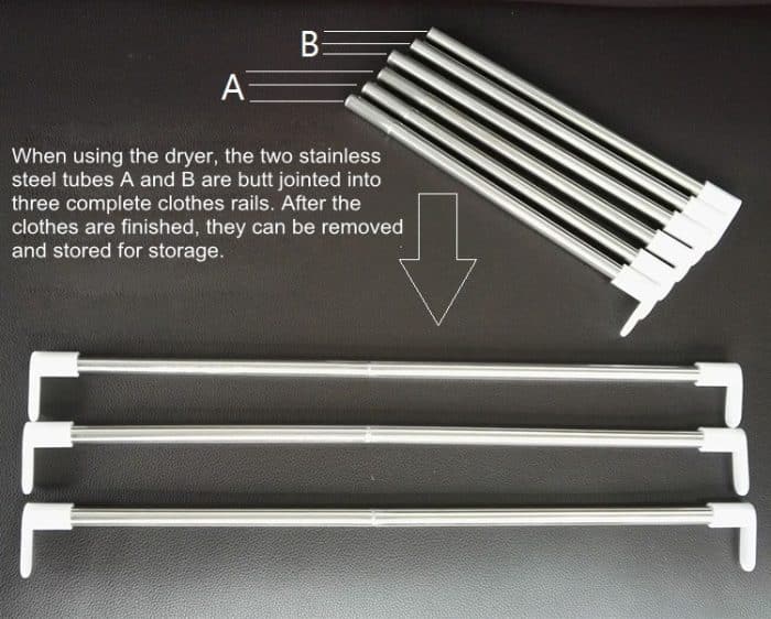 Zusammenklappbarer, frei installierbarer tragbarer Mini-Wäschetrockner für den Haushalt, Mini Clothes Dryer – Bild 6