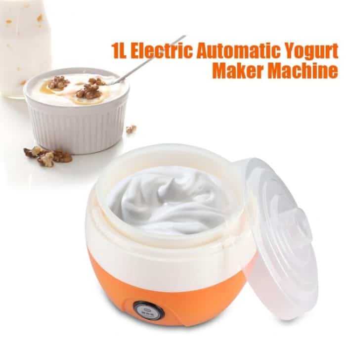 Elektrische automatische Joghurtbereiter-Maschine, Joghurt-DIY-Werkzeug, Küche, Kunststoffbehälter, 220 V, Fassungsvermögen: 1 l – Bild 4