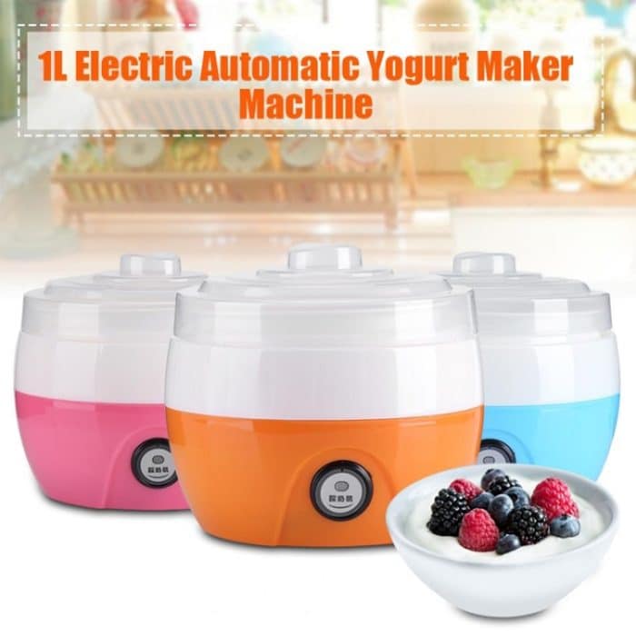 Elektrische automatische Joghurtbereiter-Maschine, Joghurt-DIY-Werkzeug, Küche, Kunststoffbehälter, 220 V, Fassungsvermögen: 1 l – Bild 5