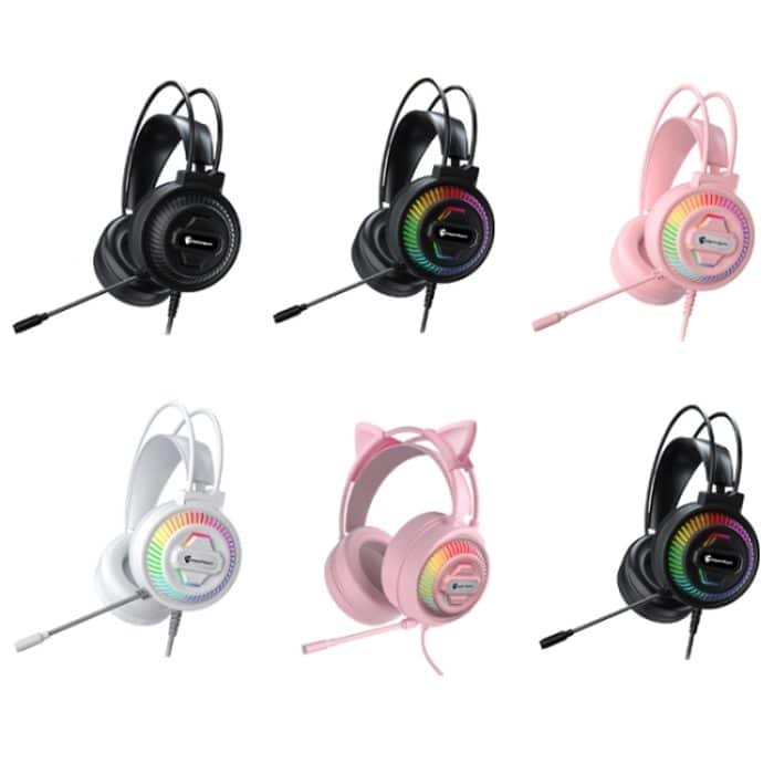 PANTSAN PSH-400 USB-Computer-Kopfhörer mit leuchtendem RGB-Kabel, 3.5mm Single Plug, 3.5mm Black, 3.5mm Pink, 3.5mm White, 3.5mm Pink+Cat Ear, 7.1 USB – Bild 2