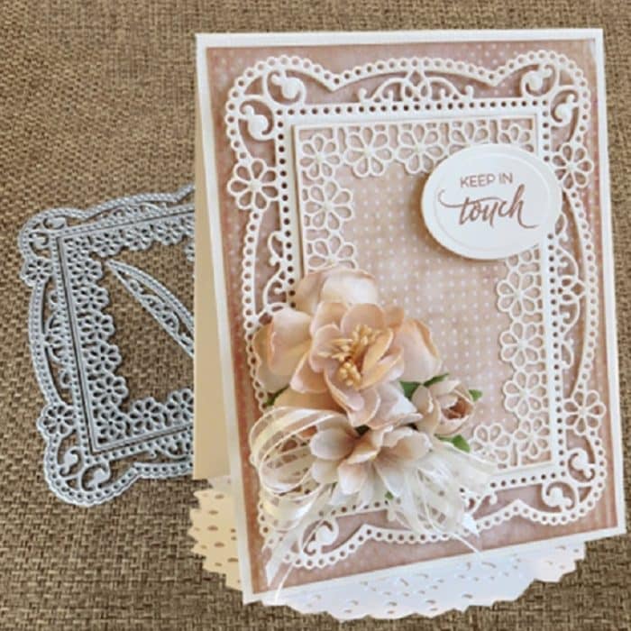 Rechteck Blume Grenzmesser Mold DIY Grußkarten Schneidebuch Album Herstellung von Schimmel – Bild 3