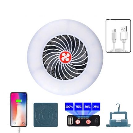 USB wiederaufladbare Lüfterlampe Live-Übertragung Multifunktions-Zelt-Campinglampe, Fan Light, Fan Light + Bracket