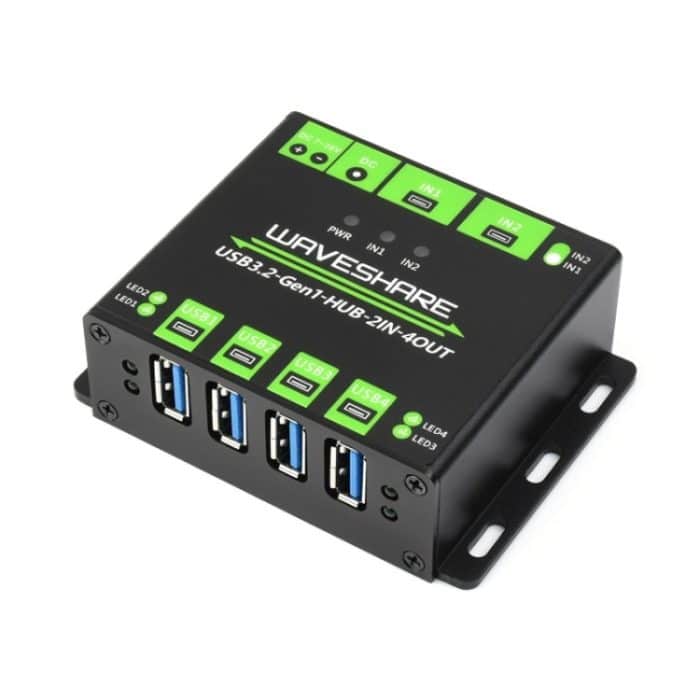 TBD02638735.jpg Waveshare 23929 USB-HUB, Erweiterung auf 4 x USB 3.2-Ports, umschaltbare Dual-Hosts, Multi-Schutz – Bild 1