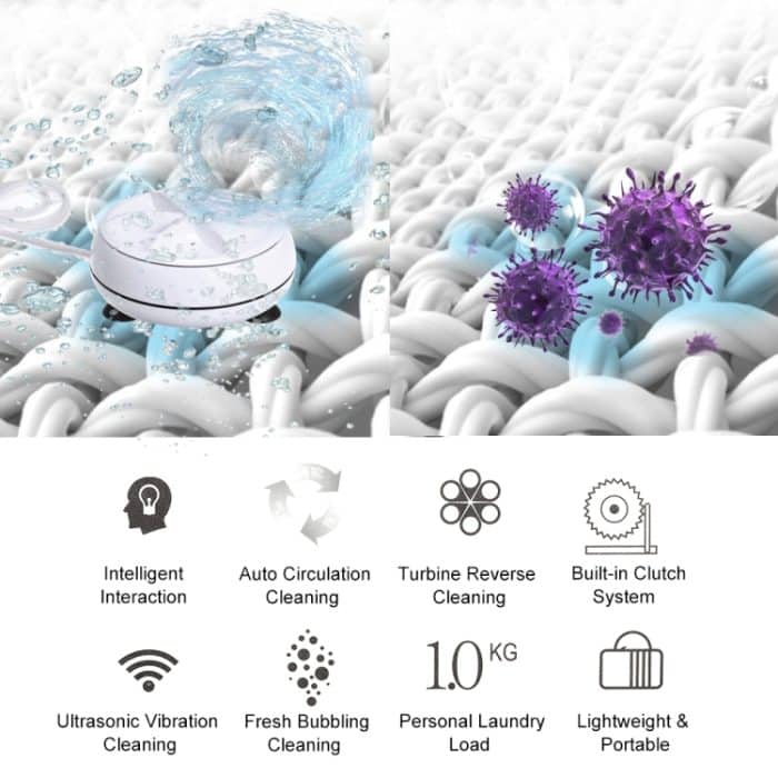 Tragbare Mini-Waschmaschine, Ultraschall-Turbinenkleidung, Mini-Waschmaschine mit USB-Kabel, praktisch für unterwegs, 3 in 1, 2 in 1 – Bild 6