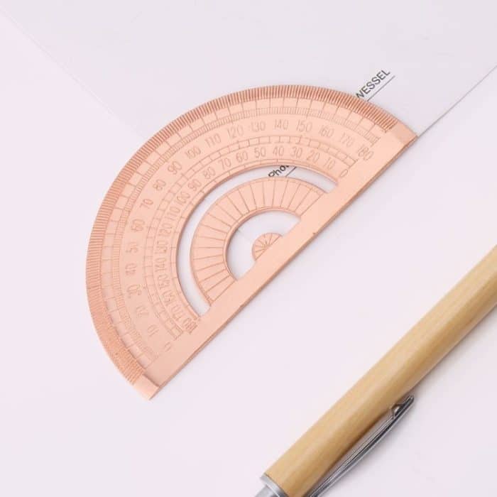 Winkelmesser Lineal Zeichnung Messung Math Tool Studenten Briefpapier Metallwinkel Lineal – Bild 4