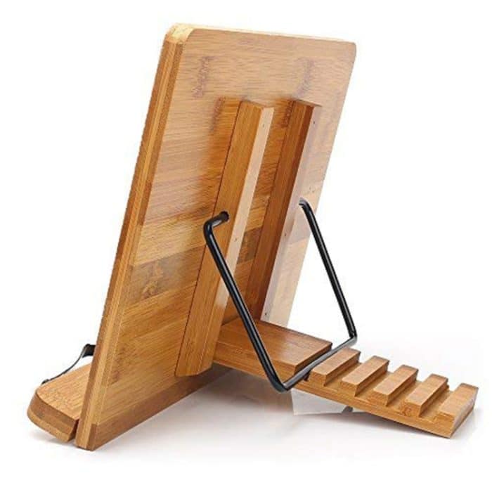 Holz Tablet Buchstützen Halterung Kochbuch Lehrbücher Dokument Bambus faltbare Leseablage Buchständer, Light Board Small, Light Board Medium, Light Board Large, Hollow Small, Hollow Medium, Hollow Large – Bild 5