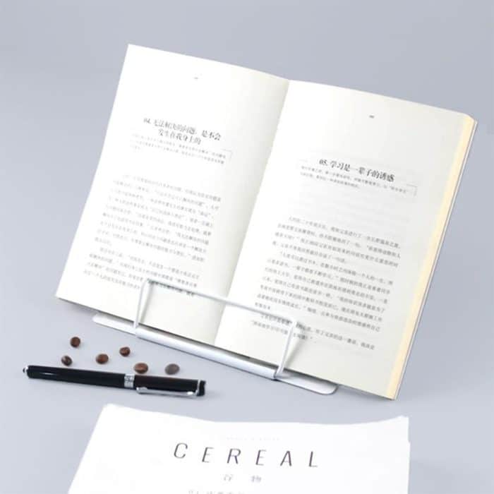 Tragbarer, verstellbarer Lesebuchhalter aus Metall, unterstützt iPad, Dokumentenbuch, Bücherregal, Small, Large – Bild 7