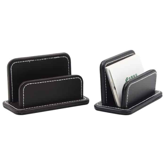 2 Blöcke Büromaterial Leder Namenskartenhalter Briefpapier Bussiness Office Home Kartenhalter, 2 Blocks Card Holder – Bild 2