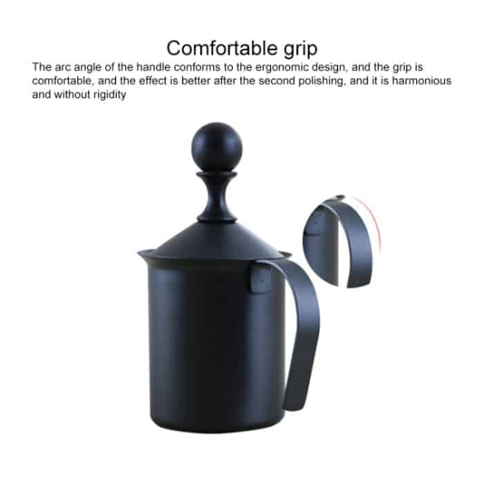 Pump Creamer Edelstahl Double Mesh Manuelle Kaffee Milch Schaum Aufschäumen Pitcher Schaum Pumpe Schäumer Tasse, 400cc, 800cc – Bild 4