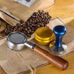 Edelstahl Kaffeemaschine Filterhalter Kaffee Bottomless Holzgriff – Bild 7