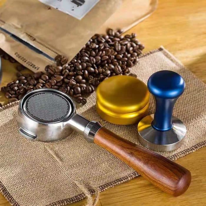Edelstahl Kaffeemaschine Filterhalter Kaffee Bottomless Holzgriff – Bild 7