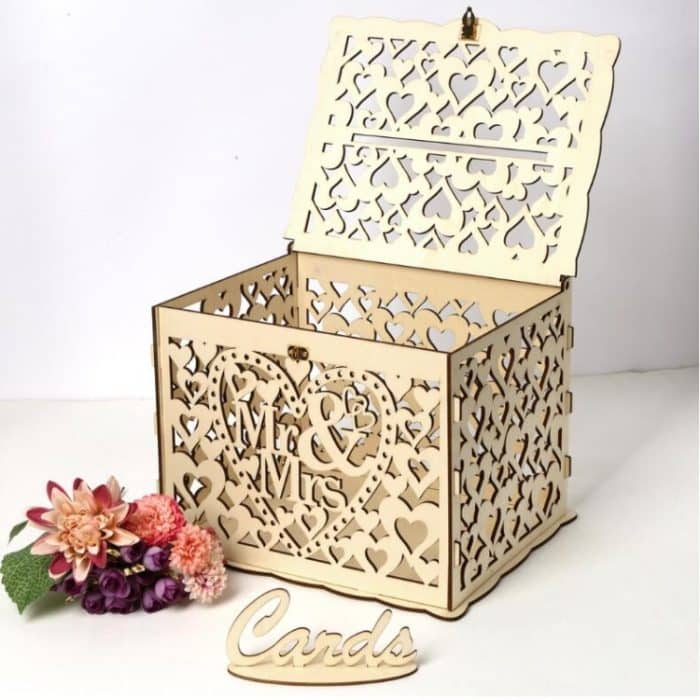 DIY schöne Hochzeitskartenbox aus Holz, Geschenk-Dekorationsbox, Small, Large – Bild 1