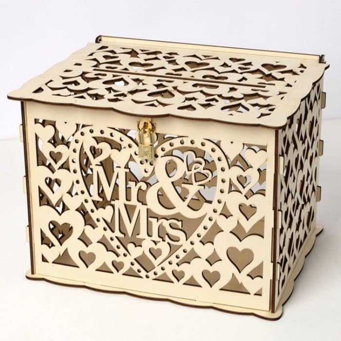 DIY schöne Hochzeitskartenbox aus Holz, Geschenk-Dekorationsbox, Small, Large – Bild 4