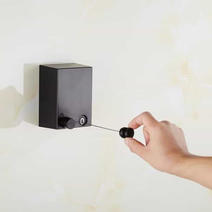 Einziehbarer Kleiderbügel für Innen- und Außenbereiche, magischer Wäscheständer, Balkon, Badezimmer, unsichtbare Wäscheleine, Drahtseil, Gold, Black – Bild 4