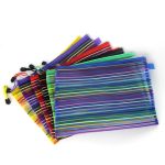 12 PCS Multicolor Plastic A5 Dokument Zip Up Mesh File Aufbewahrungstasche, Größe: 22x18cm