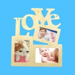 2 Stück Kinder DIY Holz siamesische Buchstaben weiß Embryo Schneeflocke Schlamm Fotorahmen, 19.5cmx16.5cm – Bild 2