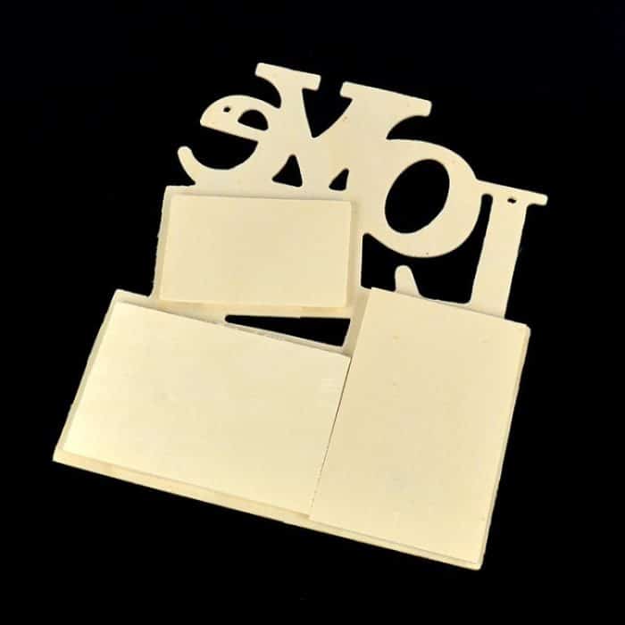 2 Stück Kinder DIY Holz siamesische Buchstaben weiß Embryo Schneeflocke Schlamm Fotorahmen, 19.5cmx16.5cm – Bild 4