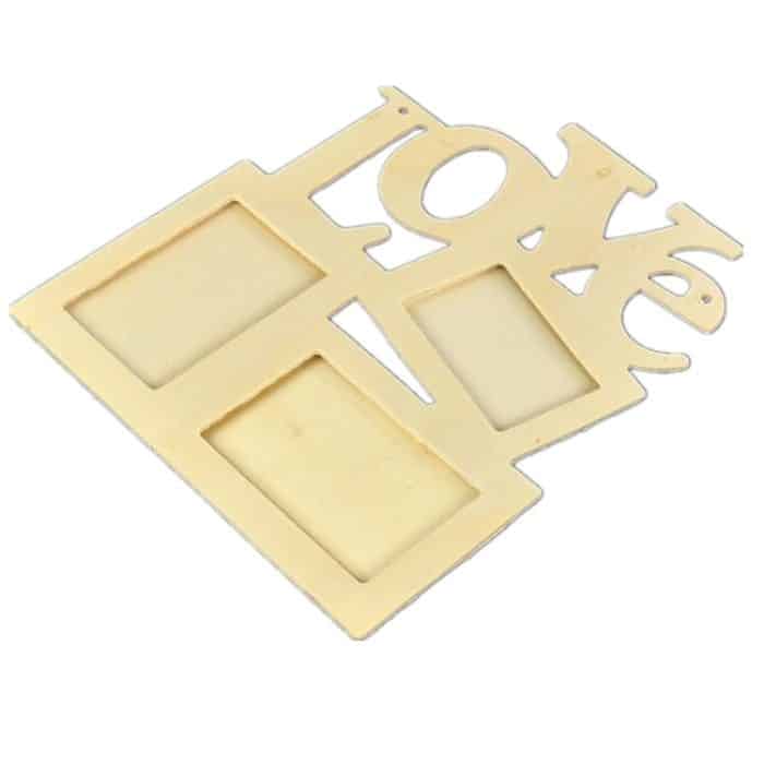 2 Stück Kinder DIY Holz siamesische Buchstaben weiß Embryo Schneeflocke Schlamm Fotorahmen, 19.5cmx16.5cm – Bild 5