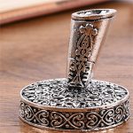 Retro-Feder-Stifthalter, runder Stifthalter aus Metall, 4×4.1cm – Bild 4