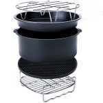 5-in-1-Fritteusen-Zubehörset, multifunktionales Luftfritteusen-Set, Grill-Pizza-Pfanne, 5 in 1 Set