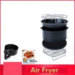 5-in-1-Fritteusen-Zubehörset, multifunktionales Luftfritteusen-Set, Grill-Pizza-Pfanne, 5 in 1 Set – Bild 6