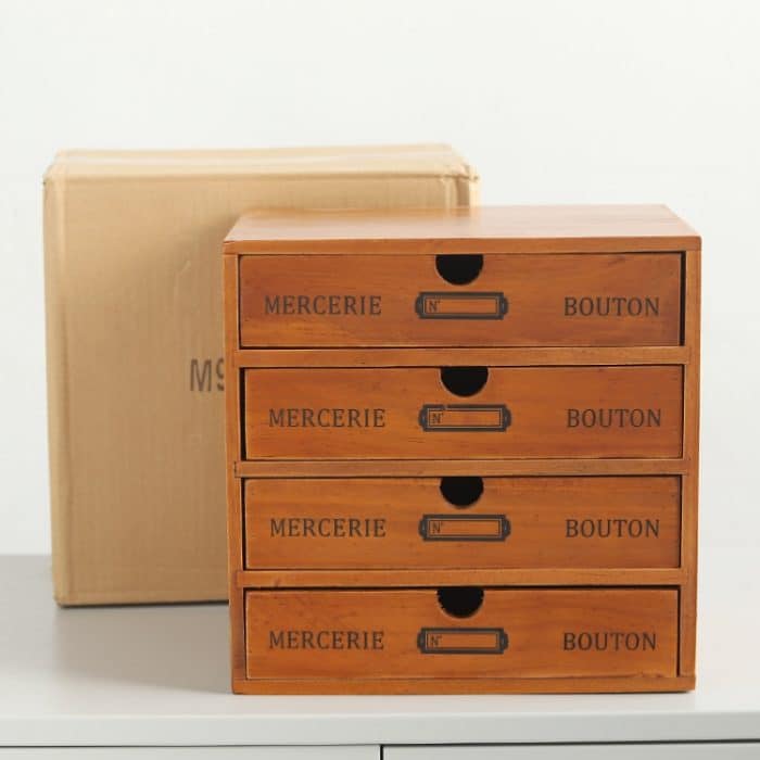 Retro-Schreibtisch mit Schubladenschrank aus Holz, One Pumping, Two Pumping, Three Pumping, Four Pumping – Bild 6