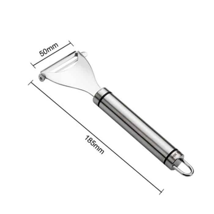 2 Stück Edelstahlschäler Obstmesser Hobel Multifunktions-Küchenschaber Kartoffelschälmesser, Triangular Planer, Bow Planer – Bild 2