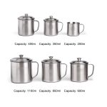 5 PCS Extra Dicke 304 Edelstahl Tasse kinder Mund Tasse mit Griff Abdeckung Haushalt erwachsene Trinkwasser Tasse, 7cm without cover, 8cm with cover, 9cm with cover, 10cm with cover, 11cm with cover, 12cm with cover – Bild 4