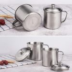5 PCS Extra Dicke 304 Edelstahl Tasse kinder Mund Tasse mit Griff Abdeckung Haushalt erwachsene Trinkwasser Tasse, 7cm without cover, 8cm with cover, 9cm with cover, 10cm with cover, 11cm with cover, 12cm with cover – Bild 5