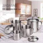 5 PCS Extra Dicke 304 Edelstahl Tasse kinder Mund Tasse mit Griff Abdeckung Haushalt erwachsene Trinkwasser Tasse, 7cm without cover, 8cm with cover, 9cm with cover, 10cm with cover, 11cm with cover, 12cm with cover – Bild 6