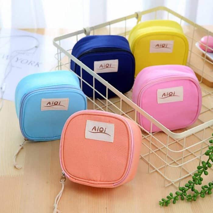 AIQI Multifunktionale nasse wiederverwendbare Tasche, Menstruationspad, Damenbinden, Make-up-Taschen, Make-up-Werkzeug-Organizer-Tasche – Bild 6