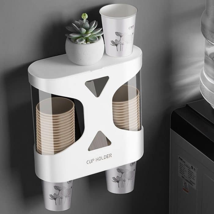 Free Punching Staubdichter und wasserdichter, an der Wand montierter Doppelbecherhalter und Einweg-Becherhalter, Double Cup Holder – Bild 7
