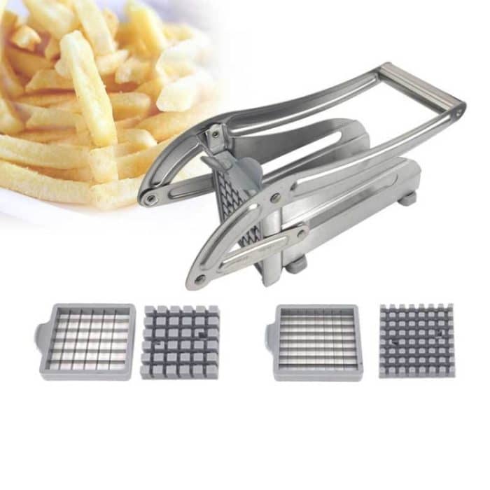 Edelstahl Handbuch Pommes Frites Slicer Kartoffelhacker Chip Cutter Chopper Maker – Bild 1