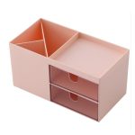 Desktop-Aufbewahrungsbox aus Kunststoff mit zwei Schubladen, Make-up-Organizer, Kosmetikbehälter, 17.6X9X9.2cm – Bild 2