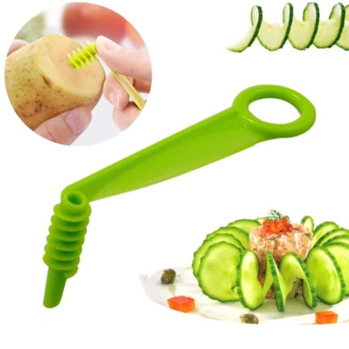 10 STÜCKE Obst Gemüse Manuelle Spiralklinge Slicer Kartoffelturmmesser – Bild 3