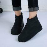 2 Paar wasserdichter Schuhüberzug, Regenmantel, rutschfest, wiederverwendbar, Silikon-Einlegesohle, Schuhüberzug für Regenschuhe, S, M, L