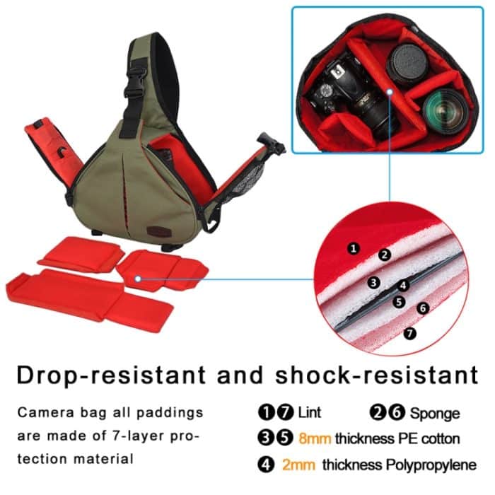 CADeN K1 DSLR-Kamera-Schulter-wasserdichte Tasche mit Regenschutz – Bild 4