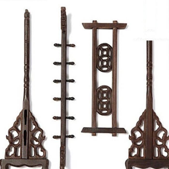 Hölzerner chinesischer Bürstenstift-hängender Wasserhahn-Bürstenhalter 6 hängende 12-Stift-Kalligraphiezubehör – Bild 5