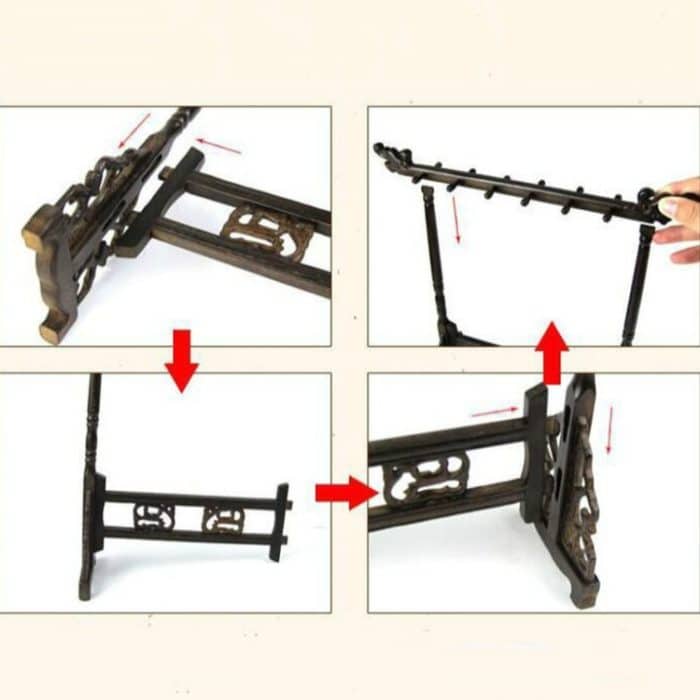 Hölzerner chinesischer Bürstenstift-hängender Wasserhahn-Bürstenhalter 6 hängende 12-Stift-Kalligraphiezubehör – Bild 6