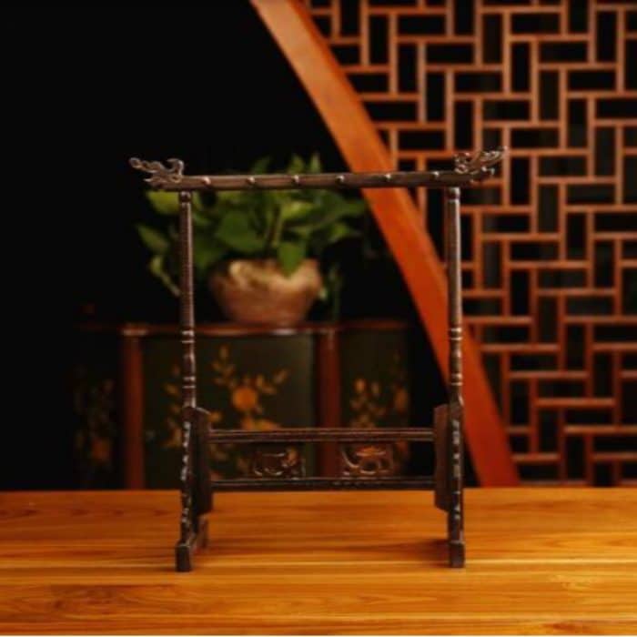 Hölzerner chinesischer Bürstenstift-hängender Wasserhahn-Bürstenhalter 6 hängende 12-Stift-Kalligraphiezubehör – Bild 7