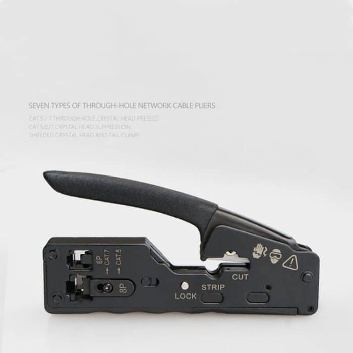 Multifunktionale Sieben-Typ-Durchgangsloch-Kristallkopf 6P8P-Drahtentfernungs-Netzwerkwerkzeug Extrusions-Crimp-Draht-Netzwerkkabelzange – Bild 3