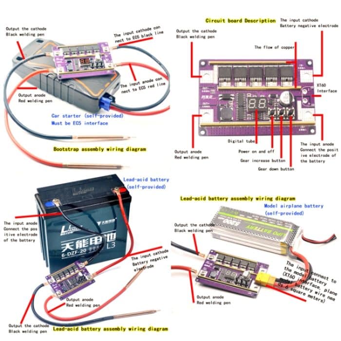 Modell Flugzeug Batterie Version 12V Digital Display DIY Batterie Punkt Schweißen Maschine Stift Steuerung, Model Airplane Battery Version 6 Square Pen, Model Airplane Battery Version 6 Square Pen With Case, Model Airplane Battery Version 10 Square Pen... – Bild 6