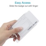 20 Stück Hartkunststoff-ID-Abzeichen-Kartenhalter integrierter Spritzguss-transparenter doppeltseitiger Kartenhalter – Bild 4