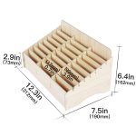 2 Stück hölzerne Konferenz-, Klassenzimmer-, Handy-Organizer-Desktop-Aufbewahrungsbox, White Oak 24 Grid – Bild 3