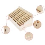 2 Stück hölzerne Konferenz-, Klassenzimmer-, Handy-Organizer-Desktop-Aufbewahrungsbox, White Oak 24 Grid – Bild 4