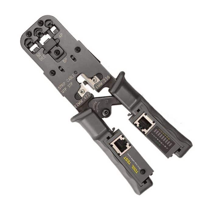 Multifunktionales 4P8P6P Dreifach-Testratschen-Netzwerkwerkzeug Quetsch-Crimpdraht-Netzwerkzange – Bild 1