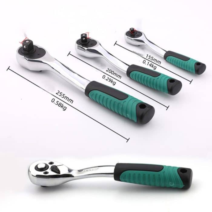 TUOSEN Schnellspann-Steckschlüssel, Ratschenschlüssel mit gebogenem Griff, S, M, L – Bild 2