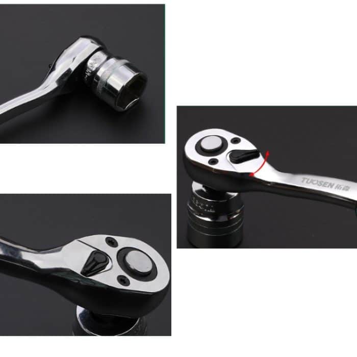 TUOSEN Schnellspann-Steckschlüssel, Ratschenschlüssel mit gebogenem Griff, S, M, L – Bild 5